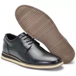 Sapato Oxford Casual Masculino Brogue Em Couro Preto