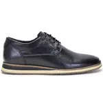 Sapato Oxford Casual Masculino Brogue Em Couro Preto