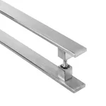 Puxador De Porta Plano Aluminio Escovado