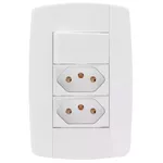 INTERRUPTOR SIMPLES + 2 TOMADA 10A 250V 4X2 LEV ILUMI