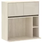 ARMARIO AÉREO LINEA 80 MOCCA LACCA COM NICHO MICROONDAS
