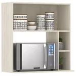 ARMARIO AÉREO LINEA 80 MOCCA LACCA COM NICHO MICROONDAS