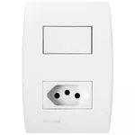 INTERRUPTOR SIMPLES + TOMADA 2P+T 10A/250V ILUS SOPRANO