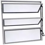 BASCULANTE ALUMÍNIO COM 2 ARTICULAÇÕES VIDRO LISO 60X60cm LÍDER