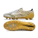 Chuteira Campo Mizuno Alpha (FG) - Branca/Dourada