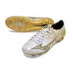 Chuteira Campo Mizuno Alpha (FG) - Branca/Dourada