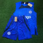 Conjunto Treino Chelsea Regata E Short Azul 23/24 (Detalhe preto)