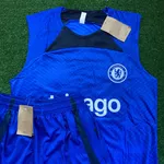 Conjunto Treino Chelsea Regata E Short Azul 23/24 (Detalhe preto)