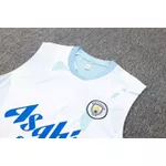 Conjunto de Treino Regata + Short Manchester City - Branco e Azul 22/23