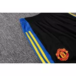 Conjunto Treino Manchester United Regata E Short 2021 / 2022 Azul/Preto (Símbolos Silkados)