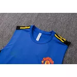 Conjunto Treino Manchester United Regata E Short 2021 / 2022 Azul/Preto (Símbolos Silkados)