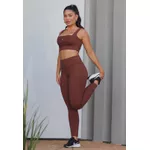 Legging Frelith com Recorte e Filetes - MARROM