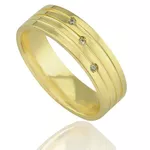 Par de Alianças de Casamento Trabalhada em Ouro 18K