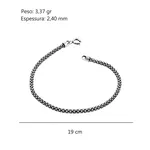 Pulseira Prata Bali Pipoca Envelhecida 2,40mm