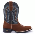 Bota Masculina Texana Country Cano Alto Bordado