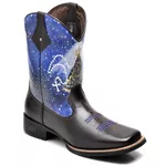 Bota Nossa Senhora Masculina Texana Cano Médio Couro 