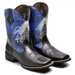 Bota Nossa Senhora Masculina Texana Cano Médio Couro 