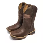Bota Texana Country Masculina Cano Alto Couro Americana