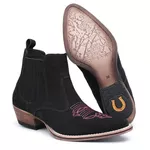 Bota Country Texana Bico Fino Cano Curto