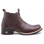 Kit Bota Masculina Couro de Engraxar + Cinto Country