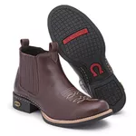 Kit Bota Masculina Couro de Engraxar + Cinto Country
