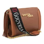 Bolsa Feminina Festa Transversal corrente Dourada Caramelo - Gouveia Costa