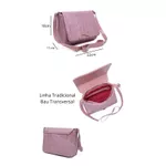 Bolsa Feminina Estilo Baú Transversal Croco Rosa - Gouveia Costa 