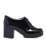 Sapato Feminino Gisele Salto Alto Grosso Verniz Preto