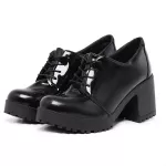 Sapato Feminino Gisele Salto Alto Grosso Verniz Preto