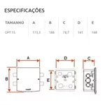 Caixa de Passagem Elétrica de Parede CPT 15 - Embutir