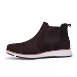 BOTA CHELSEA BRAAHMA , COURO, SOLA BRANCA COR: 104 NOBUCK CAFÉ 
