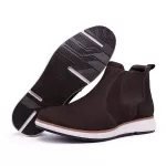 BOTA CHELSEA BRAAHMA , COURO, SOLA BRANCA COR: 104 NOBUCK CAFÉ 