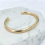 Bracelete Tubo Liso Folheado a Ouro 18k