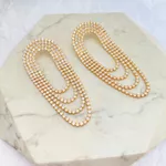 Brinco Arco Íris Franja Folheado em Ouro 18k