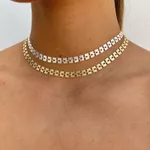 Colar Choker Square Folheado em Prata 925