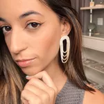Brinco Arco Íris Franja Folheado em Ouro 18k