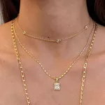 Colar Longo Elos Achatados Folheado em Ouro 18k