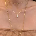 Colar Longo Elos Achatados Folheado em Ouro 18k