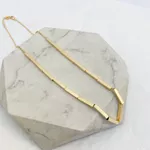 Colar Canutilhos Quadrados Folheado em Ouro 18k