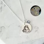 Colar Medalha M Personalizada Folheado em Prata 925
