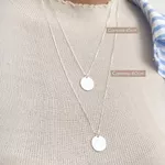 Colar Medalha M Personalizada Folheado em Prata 925