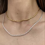 Colar Choker Becky Folheado em Ouro 18k
