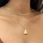 Colar Choker Bolinhas Achatadas G Folheado em Ouro 18k