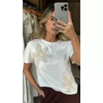 Blusa Flor Off White