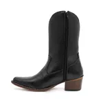 Bota Texana Feminina Cano Médio Couro Legítimo Floater Preto