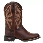 Bota Texana Masculina Bico Quadrado Couro Legítimo Fóssil Café