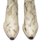 Botina Country Masculina Bico Fino Cano Curto Couro Legítimo Bovino Cobra Osso 