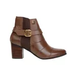 Bota Country Feminina Cano Curto Salto Alto Couro Legítimo Soft Pinhão