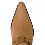 Bota Country Feminina Bico Fino Cano Curto Couro Castor