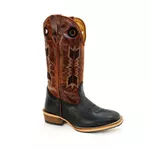 Bota Texana Masculina Couro Legítimo Bovino Tubarão Preto e Fóssil Pinhão Solado Carrapeta